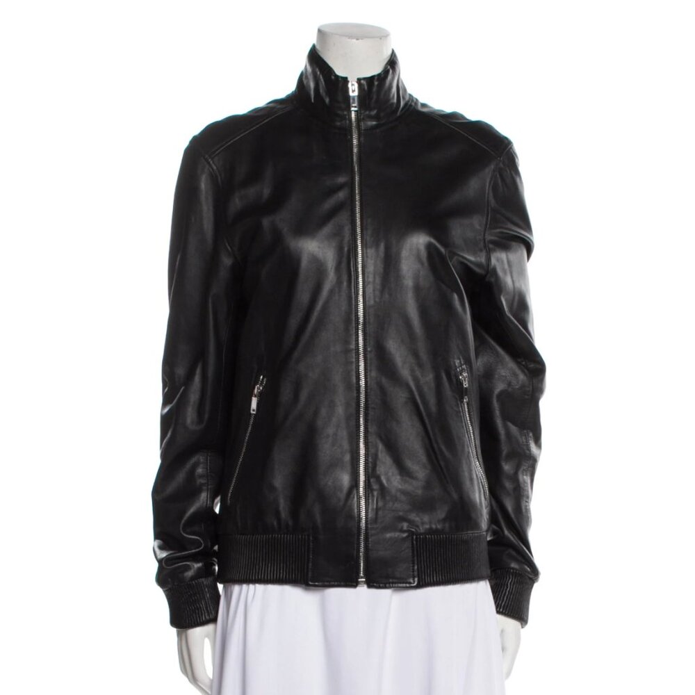Reiss lamb leather bomber jacket